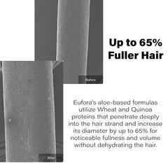 Eufora Volume Fusion fullness on fine hair for added volume.