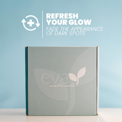 Eva Naturals Firming Eye Gel tub showing cooling texture for smooth under-eye area.