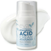Eva Naturals Hyaluronic Acid Face Cream bottle close-up for deep hydration
