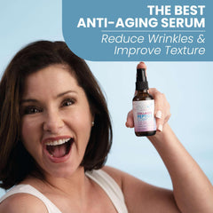 Neck and décolleté application with Eva Naturals serum for balanced skin