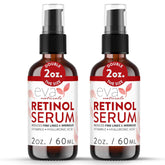 Eva Naturals retinol serum bottle showing premium anti-aging formula for nightly use