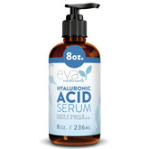 Sérum hyaluronique Eva Naturals sur une bouteille, hydratation et efficacité potentielles.
