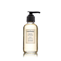 evanhealy Tea Tree Gel Cleanser bottle front for balanced skin nourishment.