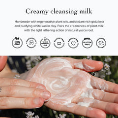 Evanhealy White Kaolin Clay cleanse closeup, purifying feel balanced with hydration.