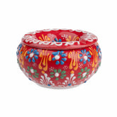 EVANILIFE decorative ceramic jar with red lid enhances shelf decor and secure storage.