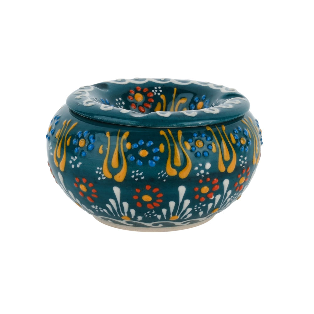EVANILIFE decorative ceramic jar with windproof lid in dark green for secure storage