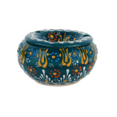 EVANILIFE decorative ceramic jar with windproof lid in dark green for secure storage