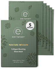 Eve Hansen Collagen Face Mask Sheets five-pack packaging for hydration