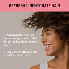 Pump-cap detail of Eve Hansen Rose Water Spray for easy, gentle application.