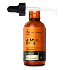 Eve Hansen Vitamin C Serum bottle showcases premium formula for hydrated, glowing skin.