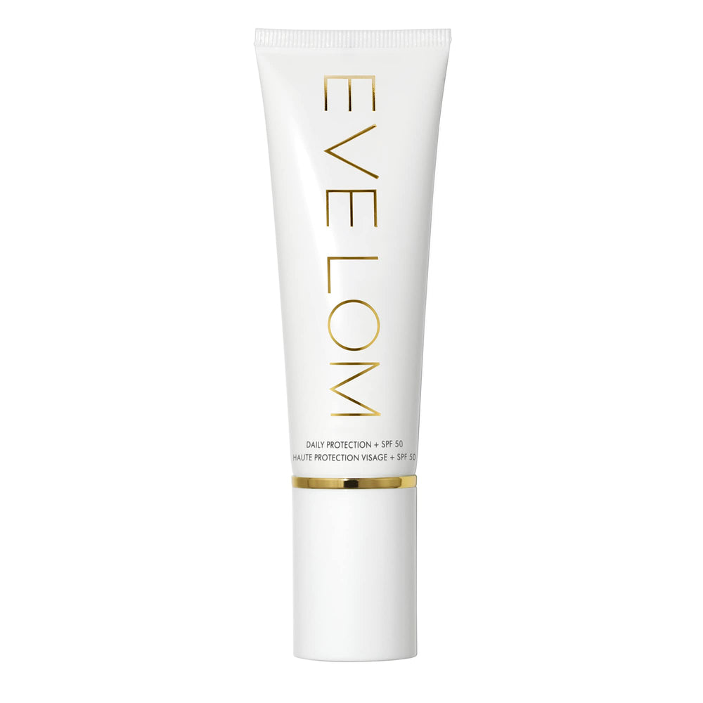 EVE LOM Daily Protection SPF 50 bottle front, advanced UV shield and hydrating formula.