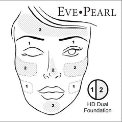 EVE PEARL HD Dual Foundation close-up texture highlights lightweight, non-greasy feel.