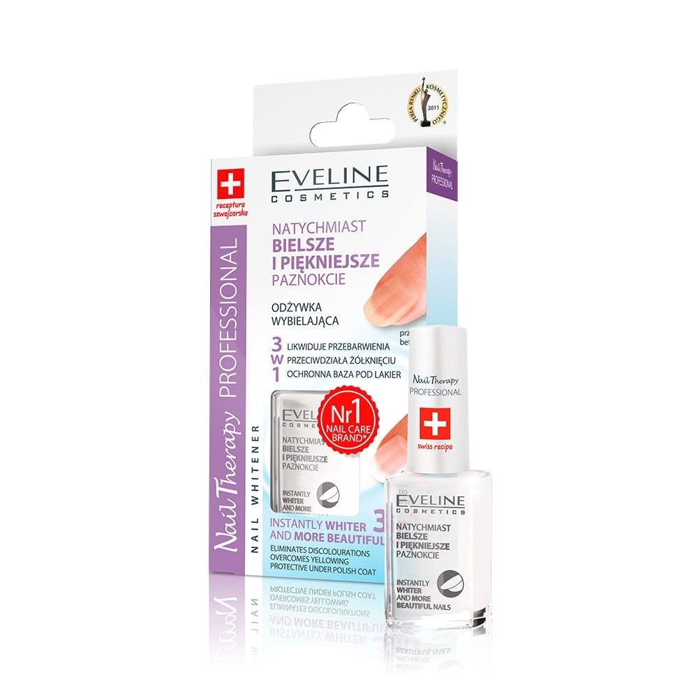Eveline 3 in 1 nail whitener bottle brightens and smooths nails.