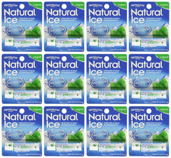 Ever Ready First Aid Mentholatum Natural Ice lip balm pack of 12 with cooling protection.