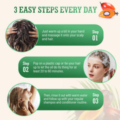 EverBliss Batana oil on scalp during application for soothing hydration.