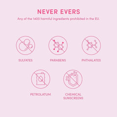 Evereden clean ingredients label closeup reinforces non-toxic vegan formulation.