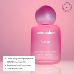 Evereden Darling rose-note highlights a soft, long-lasting aroma for hair and body.
