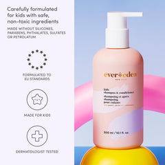 Evereden Kids 2-in-1 Cool Peach scalp focus during a comfortable bath