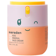 Evereden Kids Face Cream bottle front showing fragrance-free mineral moisturizer with SPF 20