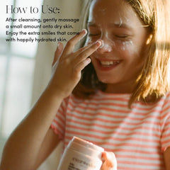 Niacinamide and ceramides highlight Evereden Kids Face Cream formulation.