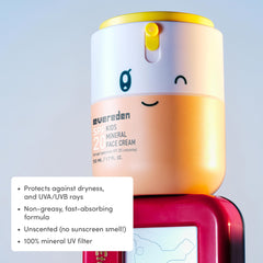 Texture of Evereden Kids Face Cream swirled on hand for lightweight hydration