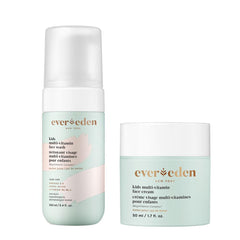 Evereden Kids Happy Face Duo Melon Juice Face Wash bottle pour for gentle cleansing.
