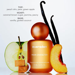 Evereden main-character body mist bottle close-up with juicy gourmand vibe.
