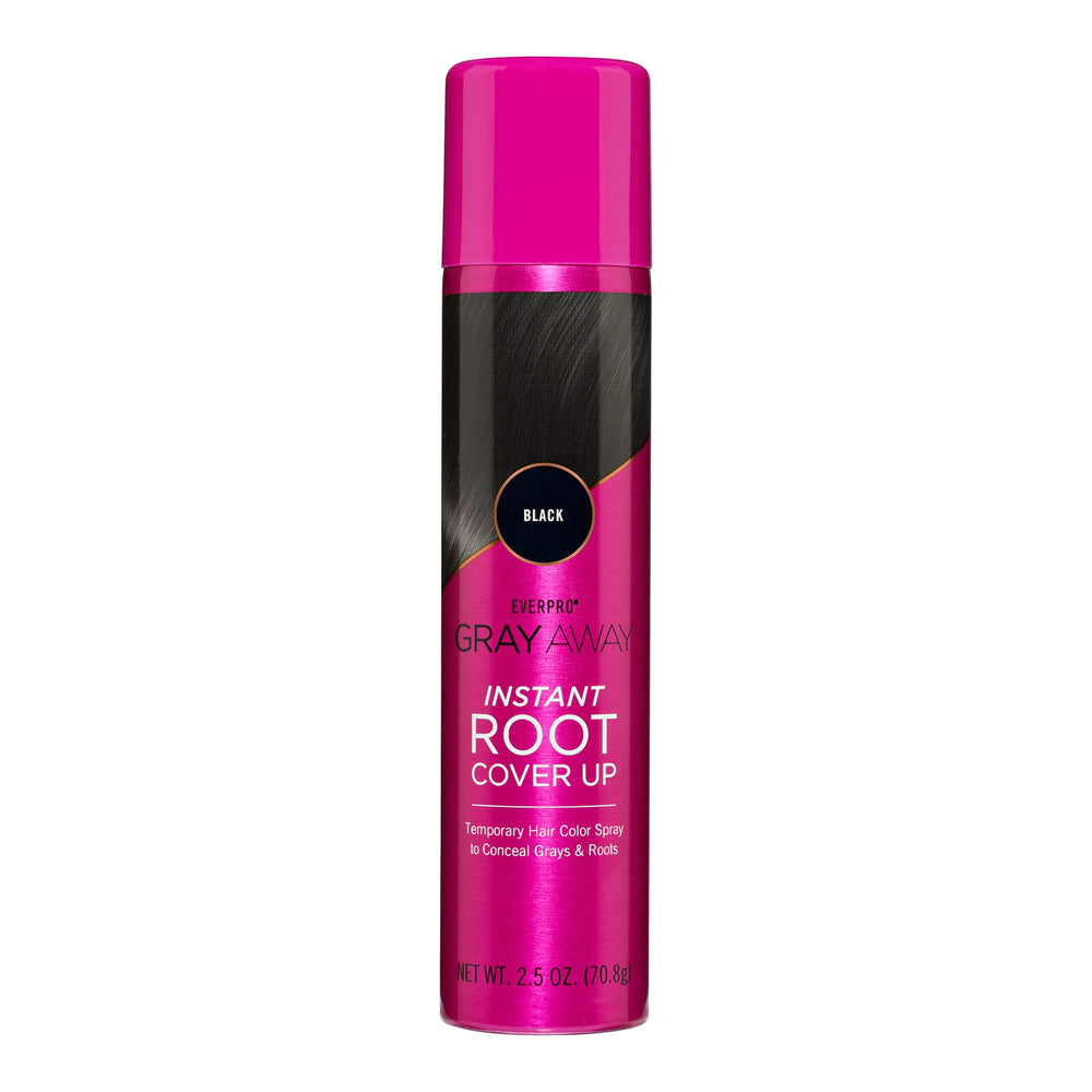 EVERPRO Gray Away spray bottle close-up showing black shade for root touch-ups