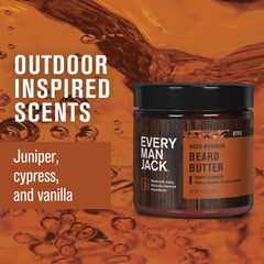 Every Man Jack beard butter lid-open jar shows easy application and smoothing
