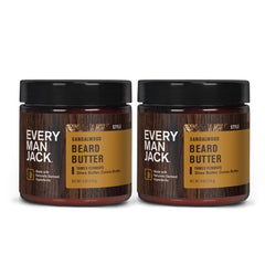 Every Man Jack beard butter bottle-pour delivers subtle sandalwood fragrance and quick hydration.