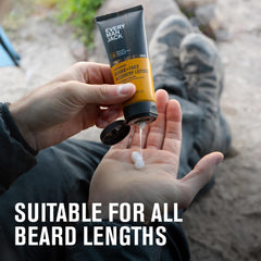 Every Man Jack lotion texture close-up showing creamy hydrate for skin and beard