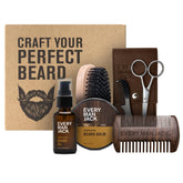 Every Man Jack beard oil bottle with sandalwood fragrance for grooming routine.