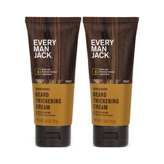 Every Man Jack Beard Thickening Cream bottle for a fuller look and quick absorption.