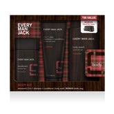 Every Man Jack Cedarwood body wash pour for a hydrating cleanse with a fresh scent