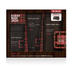 Every Man Jack Cedarwood body wash pour for a hydrating cleanse with a fresh scent