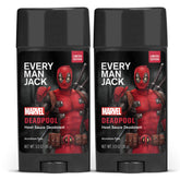 Every Man Jack Deadpool deodorant 2-pack in gift-ready packaging for travel