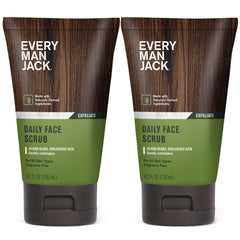 Every Man Jack Gentle Exfoliating Face Scrub jar with jojoba beads for smoother skin.