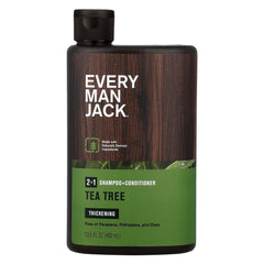 Every Man Jack Tea Tree 2-in-1 bottle delivers invigorating cleanse for scalp