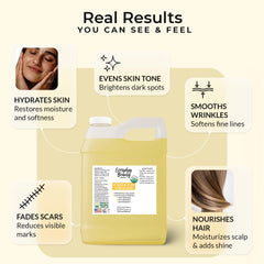 Blend of organic sunflower, argan, and vitamin E oils in Everyday Beauty bottle.