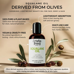 Everyday Beauty Squalane Oil olive-derived ingredients highlighted.