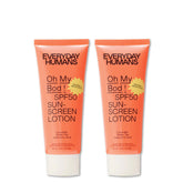 Everyday Humans Oh My Bod SPF50 lotion bottle showing broad-spectrum protection for everyday skin