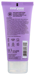 Hands applying Everyone vanilla lavender 2 in 1 lotion for smooth skin