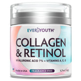 Everyouth collagen cream face bottle showing hydrating formula benefits for facial skin