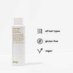 Atomiseur EVO Water Killer en action, texture légère pour volume naturel.