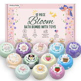 EvolutionUSA Bloom Bath Bombs with toy surprise colors and fizz for kids' bath time.