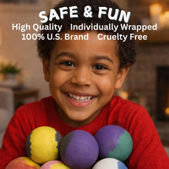 EvolutionUSA six-bomb set offers a collectible, toy-filled bath experience.