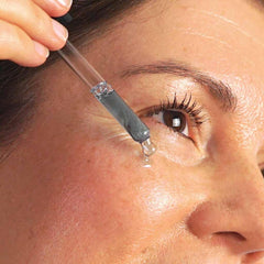 Evolve Blue Velvet Ceramide Serum dropper, easy daily application.