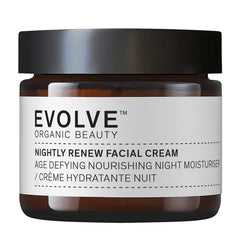 Evolve Nightly Renew texture swatch illustrates smoothing and plumping potential