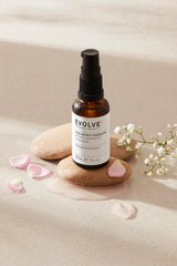 Evolve Organic Beauty serum pour shows quick absorption and even application