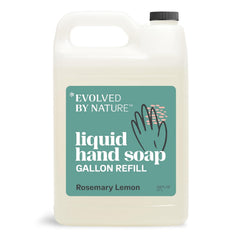 EVOLVED BY NATURE liquid hand soap bottle pouring for easy refills